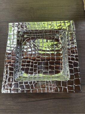 Beatriz Ball - Crocodile 6285 Square Cocktail  Napkin Holder New with Tags Linen